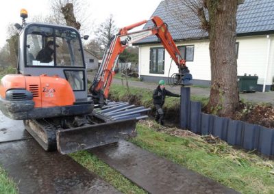 Damwand in aanbouw