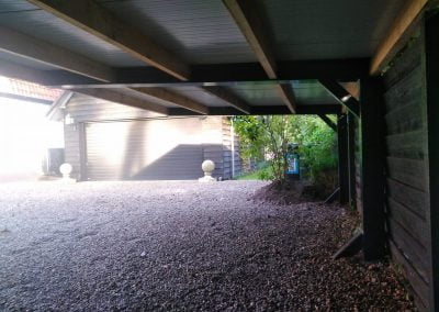 Schevende overkapping boven je hoofd